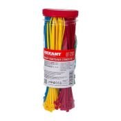 Набор стяжек нейлоновых 100, 200 мм REXANT цветные НХ-2 (тубус 300 шт.)