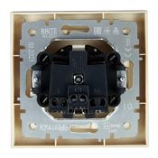 Штепсельная розетка встраиваемая IEK BRITE 16А BR-R14-16-K10-F РСР14-1-0-БрКр с з/к и шторками в сборе бежевый