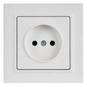 Штепсельная розетка встраиваемая IEK BRITE 10А BR-R10-10-K91-F РСР10-1-0-БрАБ без з/к без шторк в сборе арктический белый