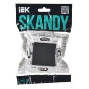 Выключатель встраиваемый одноклавишный IEK SKANDY SK-V10-0-10-K53 SK-V01G графит