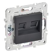 Розетка встраиваемая компьютерная двойная IEK SKANDY SK-K20-1-K48 SK-K03T RJ45 кат.5E титан