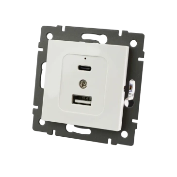 Розетка встраиваемая USB A+C Arlight SCT-MUAC-PL-WH-V 049839 3A с/з белый