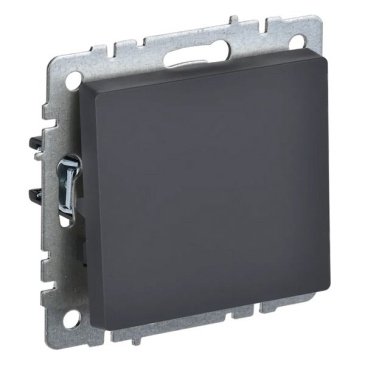 Выключатель встраиваемый одноклавишный проходной IEK BRITE BR-V12-0-10-K53 ВС10-1-6-БрГ графит уценка!!!