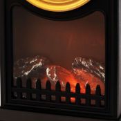 фигурка  светодиодная 5W Белый теплый камин &quot;Старинные часы&quot;, 511-020, 3Led, 2хC, черный корпус, с эффектом живого огня, IP20