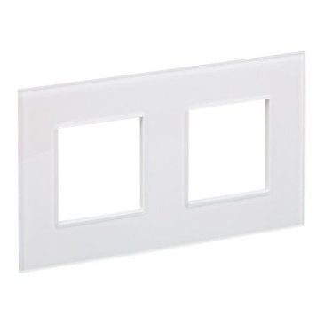 Рамка стеклянная 2 поста IEK SKANDY SK-M22-G-K01 SK-F22W арктический белый