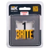 Рамка стеклянная 1 пост IEK BRITE BR-M12-G-K03 РУ-1-2-БрСе серый