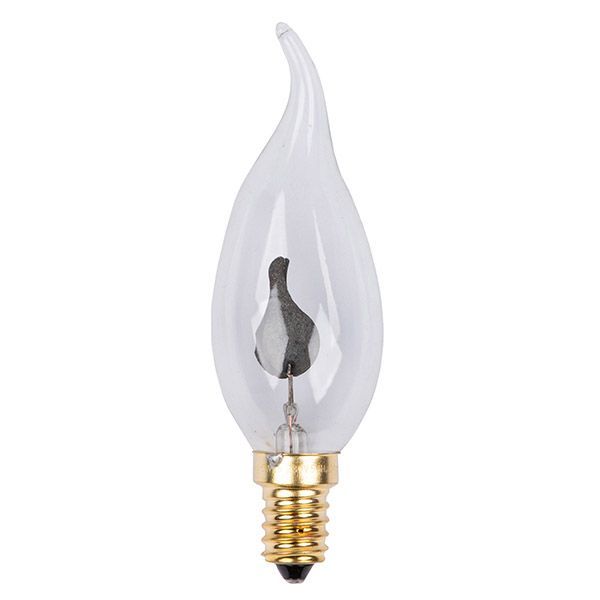 лампа декоративная накаливания свеча на ветру 3W IIL-N-CW35-3/RED-FLAME/E14/CL с эфф. мерцающ. пламени