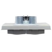 Штепсельная розетка встраиваемая двойная IEK BRITE 16А BR-R26-16-44-K47-F РСбш12-3-44-БрА с крышкой в сборе алюминий IP44