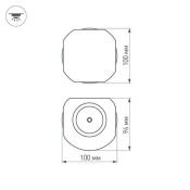светильник   8W Белый теплый 021818 LGD-Wall-Orb-4B 4 широких луча  220V IP54 круглый накладной черный Уценка!!! с витрины