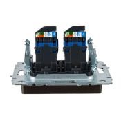 Розетка встраиваемая компьютерная двойная IEK BRITE BR-K20-2-K45 РК11-2-БрТБ RJ45 кат.6 бронза