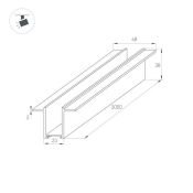 шинопровод магнитный MAG-TRACK-2538-F-3000 (BK) встраиваемый черный 033245