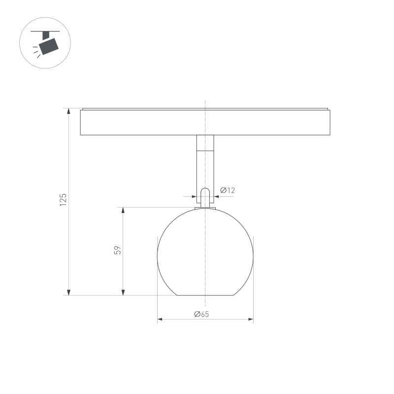 Трековый светильник  10W Белый теплый 036808 MAG-ORIENT-ORB-R60 шар трековый черный