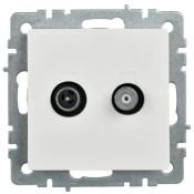 Розетка встраиваемая комбинированная IEK BRITE BR-AF20-O-K01 РТВ/РСп12-БрБ TV+SAT белый