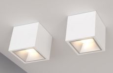 Накладной светильник  12W Белый теплый Luminosity INTER 220V диммируемый куб белый с серебристой вставкой Уценка!