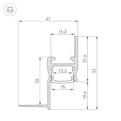алюминиевый профиль ARH-СEIL-S14-SHADOW-2000 WHITE 038594