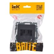 Розетка двойная RJ11+RJ45 кат.5E РК/Т12-БрГ графит BR-KT20-O-1-K53 BRITE IEK
