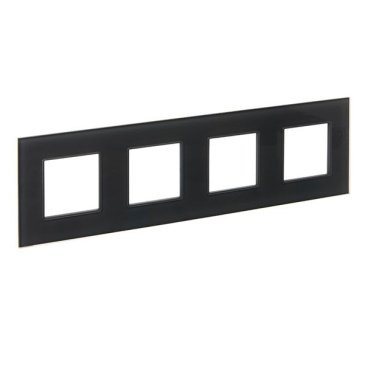 Рамка стеклянная 4 поста IEK SKANDY SK-M42-G-K53 SK-F24G графит