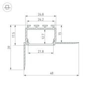 алюминиевый профиль KLUS PLS45-F-HIDE-2000 026547