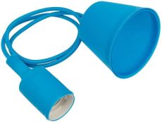 патрон E27 пластик REXANT силиконовый со шнуром 1 м синий