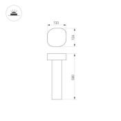 светильник  7W Белый теплый 029968 LGD-SWAMP-BOLL-H500-7W 220V IP65 фигурный стационарный серый