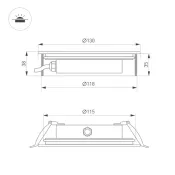 светильник    9W Белый теплый 038165 ART-GROUND-SLIM-R130 24V IP67 круглый встраиваемый серебристый