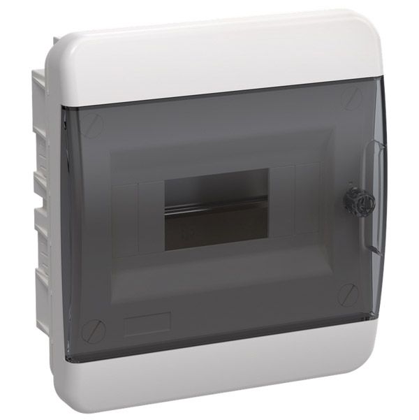 Корпус пластиковый TF5-KP12-V-08-41-K01-K03 ЩРВ-П-8 IP41 черная прозрачная дверь TEKFOR IEK