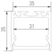 комплект профиля DesignLed с экраном LS.3535 подвесной  ANOD