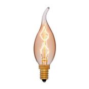 лампа ретро накаливания Vintage форма свеча на ветру 40W 052-078 CF35 7F4 GOLDEN/E14 диммируемая