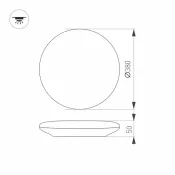светильник с датчиком движения 25W Белый дневной 030108 CL-FRISBEE-MOTION-R380 круглый накладной белый