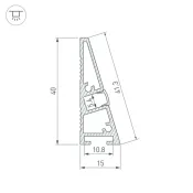 алюминиевый профиль PLINTUS-H40-2000 BLACK 052398
