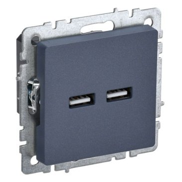 Розетка встраиваемая USB IEK BRITE A+A 3,1А BR-U21-D31-K35 РЮ10-1-БрМ маренго