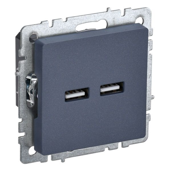 Розетка встраиваемая USB IEK BRITE A+A 3,1А BR-U21-D31-K35 РЮ10-1-БрМ маренго