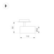 Встраиваемый светильник   9W Белый дневной 034145 LGD-LUMOS-R55-9W  25deg 220V IP20 поворотный цилиндр белый