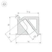 алюминиевый профиль SL-BEVEL-H10-F14-200 OLIVE GREY ANOD 038200