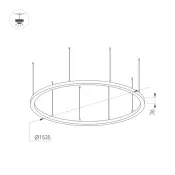 светильник  124W Белый теплый 034010(1) SP-LINE-HANG-ARC-O3535-D1500 230V IP20 фигурный белый