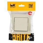 Выключатель встраиваемый одноклавишный IEK BRITE BR-V10-0-10-K10-F ВСР10-1-0-БрКр в сборе бежевый
