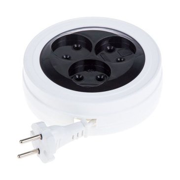 удлинитель без заземления рулетка REXANT 3 гнезда, 3 м, 2х0.75 мм STANDARD 3 белый