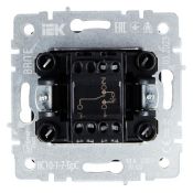 Выключатель встраиваемый одноклавишный проходной с подсветкой IEK BRITE BR-V12-1-10-K46 ВС10-1-7-БрС сталь