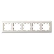 Рамка пластик 5 постов IEK BRITE BR-M52-12-1-K10 РУ-5-Бр бежевый/жемчуг