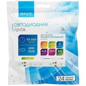 Светодиодная лента Белый 3528 12V  4.8W/m 60Led/метр 00-02 8мм