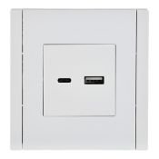 Розетка встраиваемая USB IEK FORTE&PIANO A+C 18Вт FP-U22-018-K01 FP251 белый