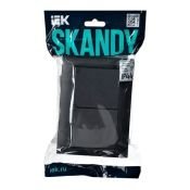 Штепсельная розетка встраиваемая двойная IEK SKANDY 16А SK-R26-16-44-K53-F SK-R12G с з/к со штороками и крышкой в сборе графит IP44