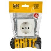 Штепсельная розетка встраиваемая IEK BRITE 16А BR-R11-16-K01 РС11-1-0-БрБ с з/к без з/ш белый