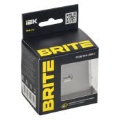 Розетка встраиваемая USB IEK BRITE C 65Вт BR-U13-065-K46 РЮ12-1-БрС сталь