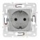 Штепсельная розетка встраиваемая IEK SKANDY 16А SK-R14-16-K23 SK-R04S с з/к без з/ш серебряный