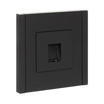 Розетка встраиваемая компьютерная IEK FORTE&PIANO RJ45 кат.5E FP132 черный FP-K10-1-K02