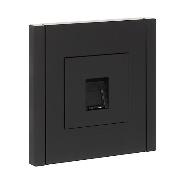Розетка встраиваемая компьютерная IEK FORTE&PIANO RJ45 кат.5E FP132 черный FP-K10-1-K02