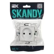 Штепсельная розетка встраиваемая IEK SKANDY 10А SK-R13-10-K01 SK-R01W без з/к с з/ш арктический белый