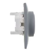 Штепсельная розетка встраиваемая двойная IEK SKANDY 16А SK-R24-16-K03-F SK-R07Gr с з/к с з/ш в сборе серый