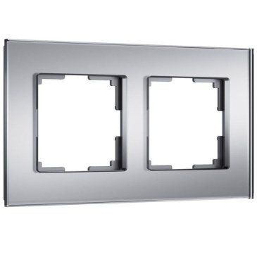 Рамка стеклянная 2 поста WERKEL Senso W0023106 серебряный
